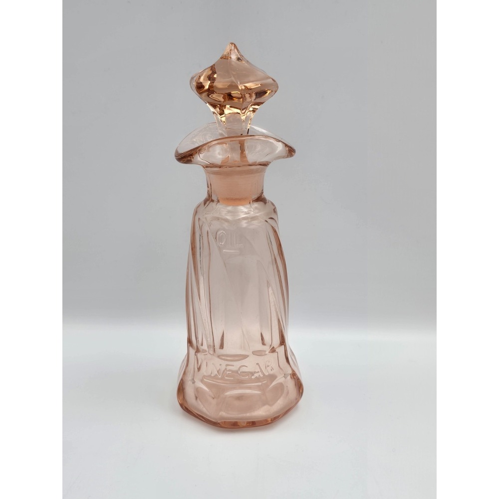Heisey Glass Pink Flamingo TWIST Vinegar / Oil Cruet Bottle 1929-1938 MINT
